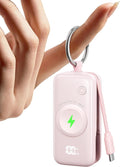 INIU 3-in-1 Portable Charger, 5000mAh Power Bank with Watch Charger & Built-in Cable, Compact 20W Fast Charging Battery Pack, Key Chain & Travel Essential for iPhone 16 15, Apple Watch, AirPods, etc