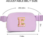 Gitus Belt Bag Fanny Pack Crossbody Bags with Initial Letter Patch Cute Stuff Birthday Gifts for Teenager Girls Trendy Preppy Stuff for Teen Girls Cool Stuff for Teens (Lavender-E)