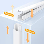 Delamu 56.7in Cord Hider, Cord Covers for Mini Wire on Wall, Paintable Cable Hider Wire Covers for Cords, Self-Adhesive Cable Cover Management, Easy Set-up Wires Hiders for TV, W0.55 H0.4in, White