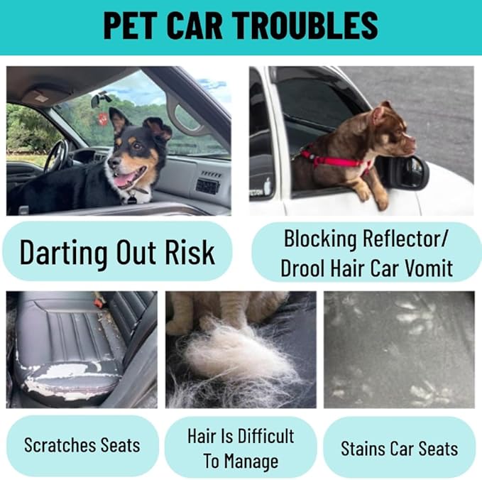 Small Dog Car Seat, Portable Foldable Breathable, Clip-On Safety Leash, Waterproof Oxford Travel Bag, Mesh Window for Pets Up to 15 lbs with 10PCS Pee Pads