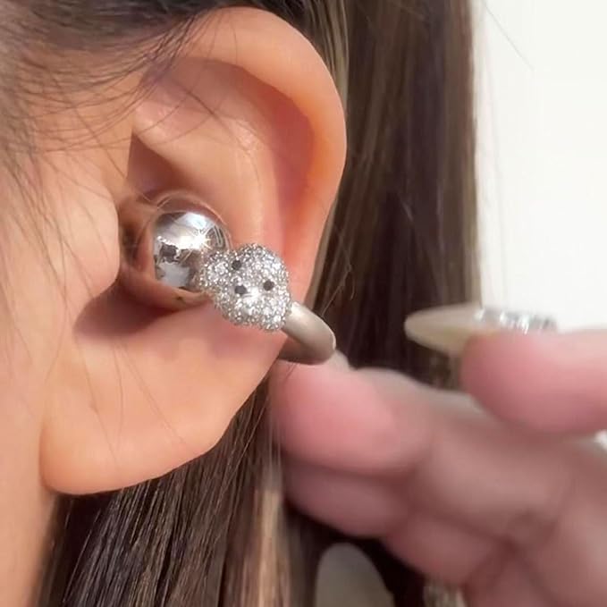 Rhinestone for Clip on Earbuds Open Ear Accessories, Elegant Zirconia Decorative Earphone Accessories, Removable Exquisite DIY Decoration
