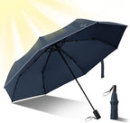 Windproof Travel Umbrella - Manual Open Close with No Rebound for Seniors & Kids, 43" Compact and Portable for Rain, Thoughtful Gift for Wife Husband Child