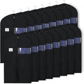 KEEGH 40" Suit Bags for Closet Storage (Set of 16) Garment Bags for Hanging Clothes, Suit Cover Bags for Suits Coats Dress with Zipper and Transparent Window, Black