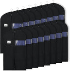 KEEGH 40" Suit Bags for Closet Storage (Set of 16) Garment Bags for Hanging Clothes, Suit Cover Bags for Suits Coats Dress with Zipper and Transparent Window, Black