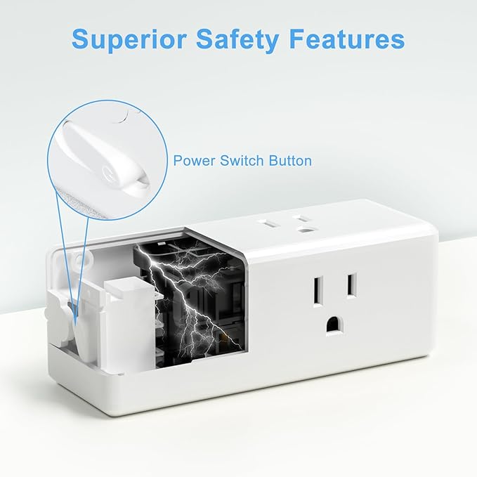 Multi Plug Outlet Extender with 6 Outlets & 3 USB Ports - MKSENSE Surge Protector Outlet Plug Adapter, Multi Plug Wall Outlet, 3-Sided Spaced Design for Home Office Travel (White)