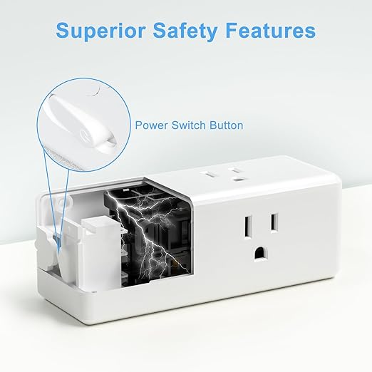 Surge Protector Outlet Extender, 6 AC Outlets & 3 USB Ports (3.1A), 2700J ETL Listed, Triple-Sided Wide-Spaced, 1875W 15A, Flame Retardant ABS+PC, for Home Office Kitchen Bedroom (White)