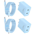 iPhone 17 16 15 Charger Fast Charging, 45W Dual USB C Phone Charger Block with 6FT Long Type C Cable Cord for Apple iPhone 17/Pro/Pro Max/17 Air/16 Pro/16 Pro Max/15 Plus/15 Pro/iPad/S26 Ultra(Blue)