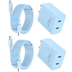 iPhone 17 16 15 Charger Fast Charging, 45W Dual USB C Phone Charger Block with 6FT Long Type C Cable Cord for Apple iPhone 17/Pro/Pro Max/17 Air/16 Pro/16 Pro Max/15 Plus/15 Pro/iPad/S26 Ultra(Blue)