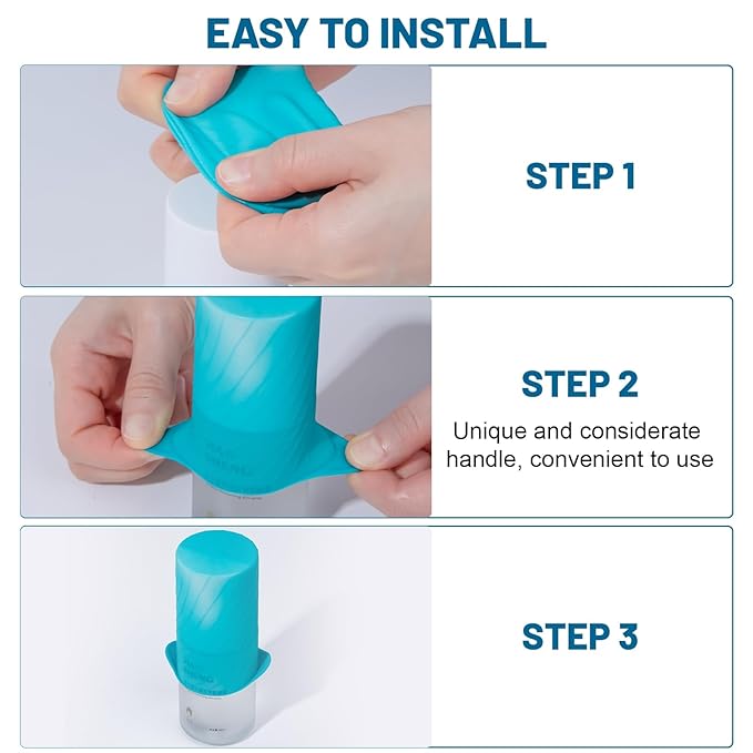 Mrsdry Bottle Covers for Travel, Leak Proofing, Travel Size Container Silicone toiletry sleeves, Leak Locks Travel Accessories for Shampoo Wash Body Bottles and other beauty and personal care(8pcs)