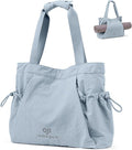 Gym Tote Bag for Women, Lightweight Yoga Mat Bag with Wet Dry Storage Pocket & Multi Pockets