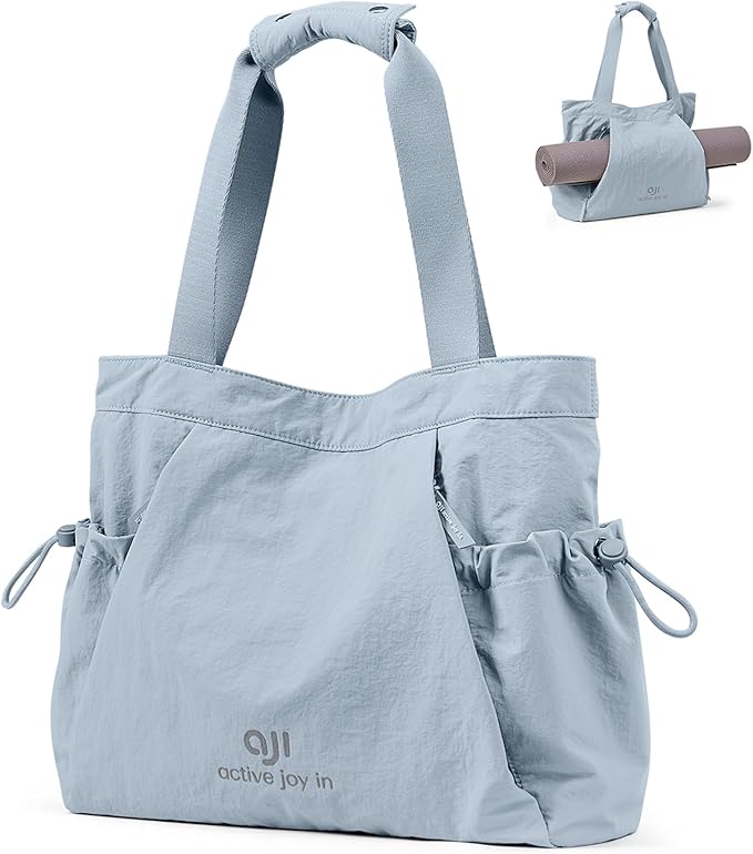 Gym Tote Bag for Women, Lightweight Yoga Mat Bag with Wet Dry Storage Pocket & Multi Pockets