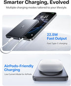 TORRAS MiniMag Power Bank,Ultra-Slim 10,000mAh Magnetic Wireless Portable Charger, 22.5W Fast Charging iPhone Air MagSafe Battery Pack Designed for iPhone 17 Pro Max/17 Pro/Air/16/15/14/13/12, Gray