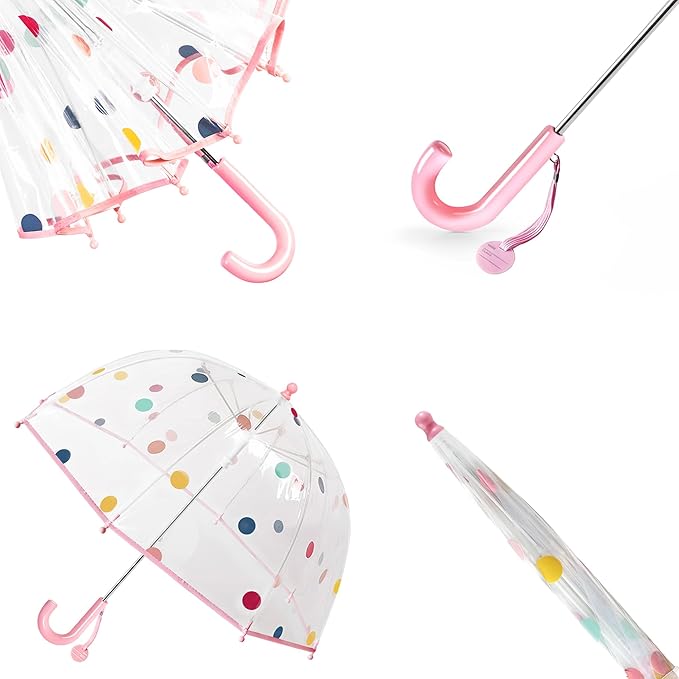 Kids Clear Umbrella for Rain Dome Bubble Umbrellas Windproof for Kids Boys and Girls