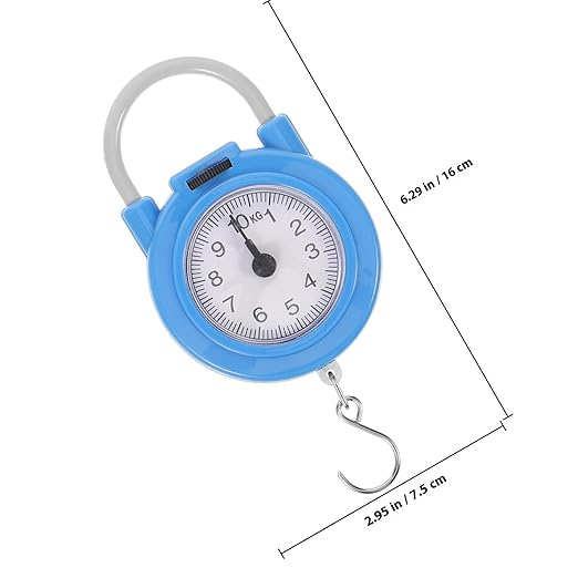 ibasenice Portable Hanging Luggage Scale with Spring Hook High Precision Mechanical Bag Weight Scale for Travel and Postal Use Blue Compact