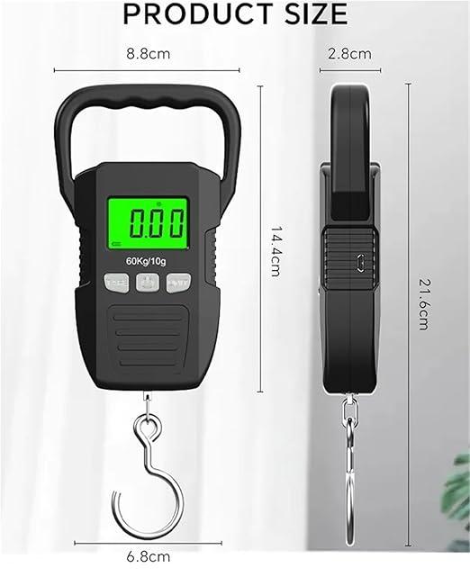 Luggage Weight Scale, 4pcs 60kg/10g LCD Digital Hanging Scale Electronic Weighting Luggage Scale Charging Portable Weighing Balance Tools,for Travel