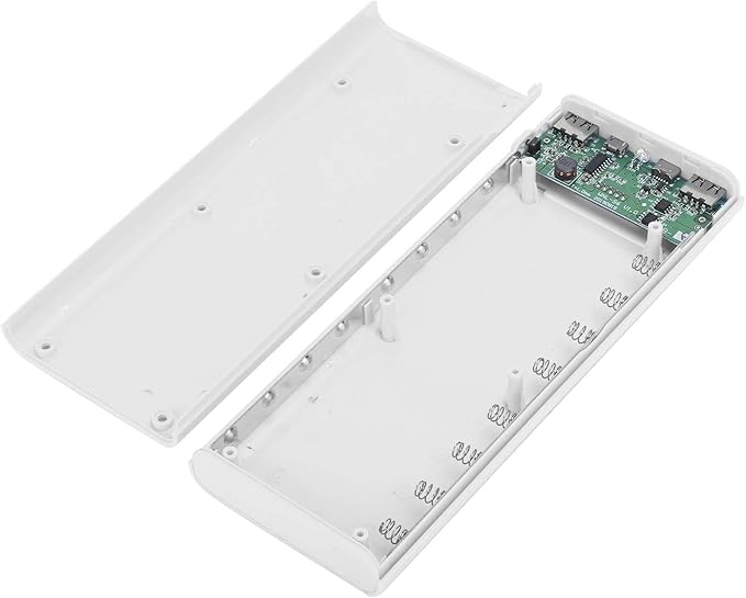 Power Bank Kit,Lightweight 8 x Battery Storage Box Power Bank Kit DIY Portable Power Bank Jacking Accessory(White)