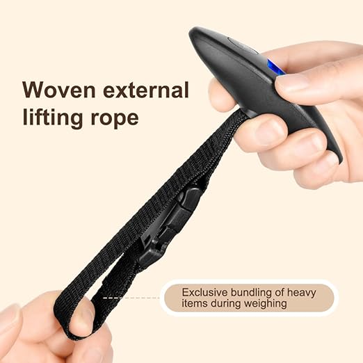 Luggage Scale Portable Digital Handheld Baggage Scale for Travel Suitcase Weight Scale with Rubber Paint 110 Pounds Battery Included (Black)