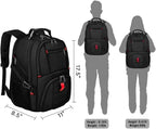 YOREPEK Large Backpack for Men, Extra Large Laptop Backpacks for Men Women, Water Resistant Travel Backpack Airline Approved Business Work Bag Fits 15.6 Inch Computer, Black