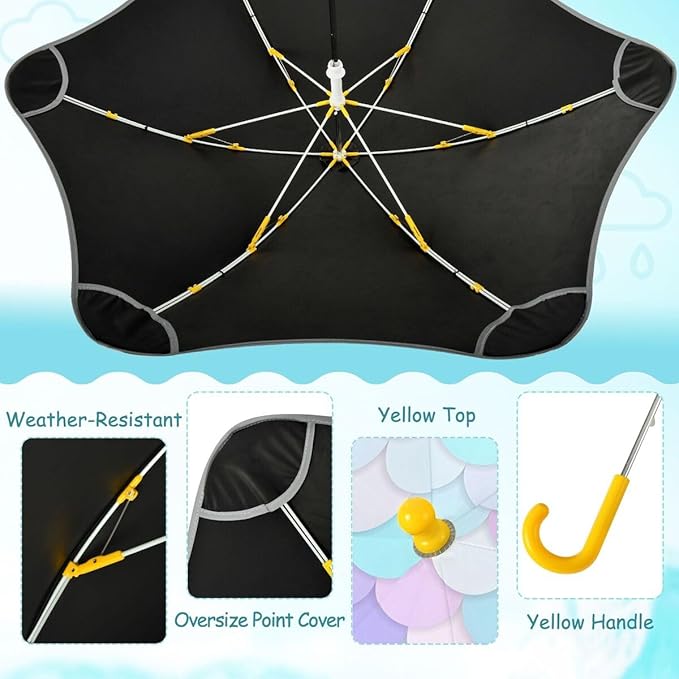 ALAZA Kids Umbrella Stick Umbrellas Cute Umbrella for Boys Girls Toddler UV/Sun Rain Windproof
