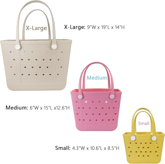 Lightweight Extra large Rubber Beach Bag Small mini Tote Bag for Gym Waterproof medium Open Handbag for Pool Sports