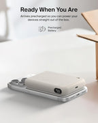 Belkin MagSafe Power Bank 10,000mAh, Qi2.2 25W Portable Charger w/Kickstand, Magnetic Back Supports MagSafe Accessories, Digital Display, Wireless Charging Battery Pack for iPhone 17, Pixel - Sand