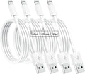 4 Pack [Apple MFi Certified] Apple Charging Cables 1ft, iPhone Chargers Lightning Cable 1 Foot, Fast iPhone Charging Cord for iPhone 14/14Pro/13/13Pro/12/11/11Pro/11Max/ X/XS/XR/XS Max/8, ipad(White)