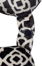 Wolf Essentials Adult Cozy Soft Microfiber Neck Pillow for Travel – Compact, Machine Washable - Perfect for Airplane, Car, or Home Use - Filled and Finished in the USA – Charcoal Trellis