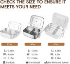 GOLDEN KEY Leak-Proof Lunch Box for Adults & Kids - 40oz Large Capacity Stainless Steel Bento, 1200ml Metal Container with Lockable Clips, BPA-Free, Dishwasher Safe for Work Travel School