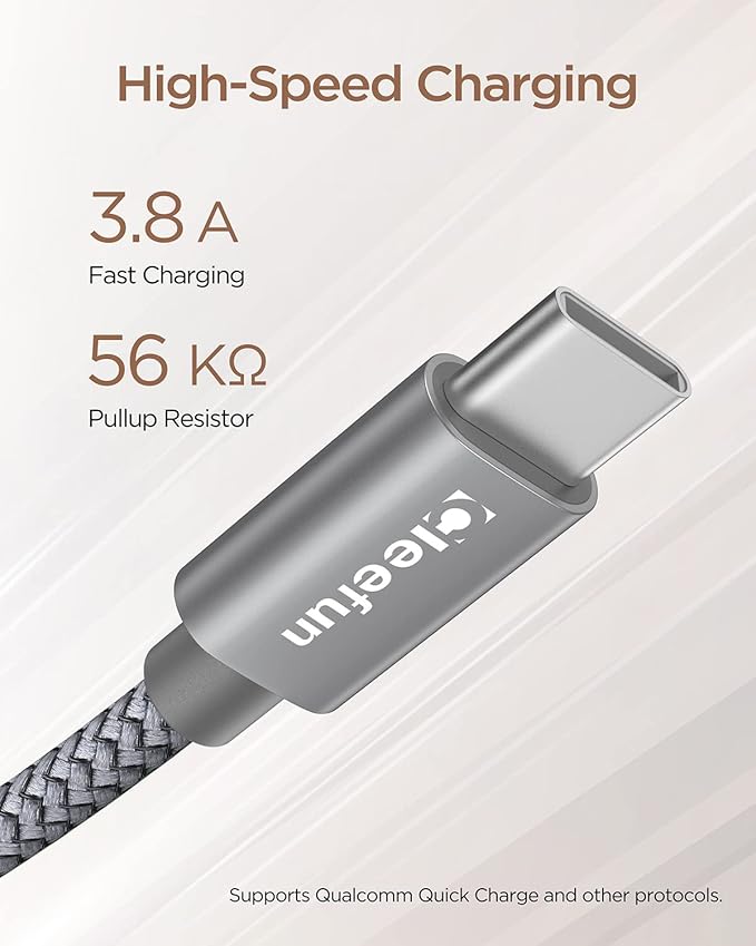 CLEEFUN Short USB C Cable 1ft, 5-Pack USB A to Type C Charger Cord Fast Charging for iPhone 17 16 15 Pro Max Air Plus, for Samsung Galaxy S25 S24 S23 S22 S21 S20 A17 A16 A15 A56 A55 A26 A35 A36 A71