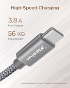 CLEEFUN Short USB C Cable 1ft, 5-Pack USB A to Type C Charger Cord Fast Charging for iPhone 17 16 15 Pro Max Air Plus, for Samsung Galaxy S25 S24 S23 S22 S21 S20 A17 A16 A15 A56 A55 A26 A35 A36 A71