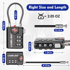 SURE LOCK TSA Compatible Travel Luggage Locks, Inspection Indicator, Easy Read Dials - 2 pack