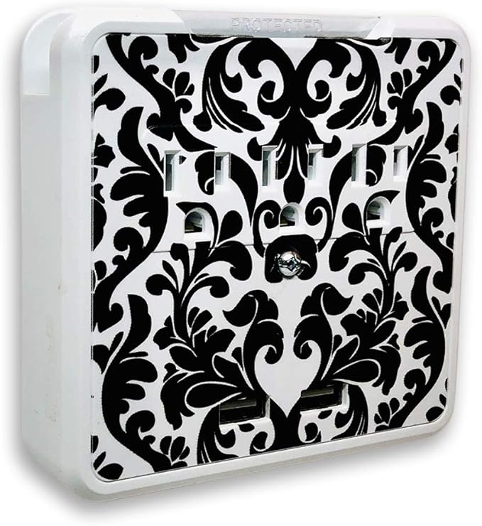 Glamsockets Decorative Wall Mount Surge Protector with 3 Outlets, Dual USB Charging Ports and Phone Holder - USB Charging Center/Multi Function Wall Tap (Versailles)