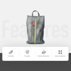 pack all Shoe Bag for Travel, Water-Resistant Shoe Pouch for Gym, Odor-Resistant Soccer Cleats Bag for Sport (Grey, 2-Pack)
