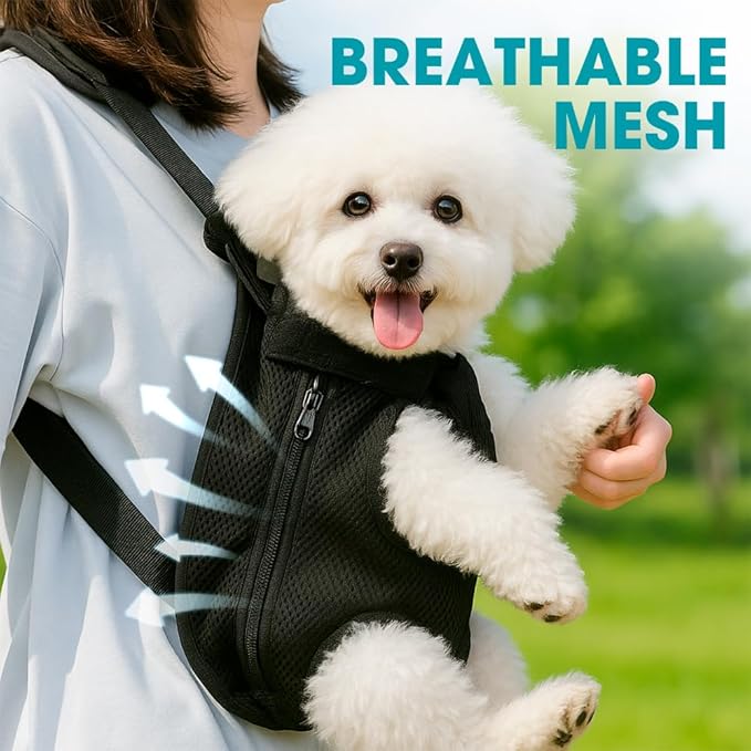 Mosago Dog Backpack Carrier, Adjustable Pet Front Carriers, Legs Out Carrying Sling Travel Bag for Small Medium Dogs 4-7 Lbs, Soft Wearable Puppy Chest Carry Backpacks for Walking/Hiking/Camping