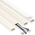66in (4X L16.5in) Large Wire Hiders for TV on Wall for 3-4 Cords - ZhiYo PVC Cable Cover Kit with Pre-Applied Adhesive Tape, Ideal for Wall Mounted TVs Home Office, W1.2in x H0.7in Beige