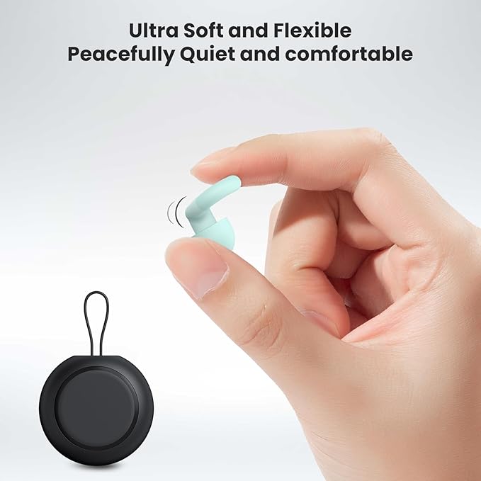 JUSTRVN Ear Plugs for Sleeping, 2 Pairs of Reusable Earplugs for Noise Reduction 25dB-30dB with 8 Ear Tips, Soft Hearing Protection Ear Plugs for Concert,Noise Sensitivity, Study & Work