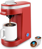 CHULUX Mini Coffee Maker for K Capsule, Single Serve Coffee Maker for One Cup Americano, Lightweight Pod Coffee Machine, Red