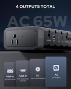 Apowking Power Bank with AC Outlet, 65W Portable Laptop Battery Bank Fast Charging, 88.8Wh 24000mah Power Station for Outdoor Camping PowerBank Travel Home Power Backup