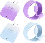 Phone 16 Pro Max Charger Fast Charging, 45W USB C i-Phone 16 Super Fast Charger Block with 10ft Long Type C Charging Cable Cord for iPhone 16/16 Pro/16 ProMax/16 Plus, 15/15 ProMax/Pro/Plus-Gradient