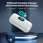 Feob Mini Portable Charger 5000mAh Power Bank,15W PD USB C Cell Phone Portable Power,LCD Display Battery Pack Compatible with iPhone 17/Air/17 Pro/17Pro Max/16/15 Android/Samsung/Moto(Type-C Only)