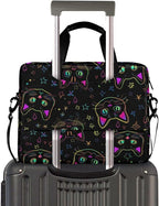 Neon Cat Print Laptop Case 15.6 inch Computer Bag Waterproof Laptop Briefcase Laptop Bag for Women & Men