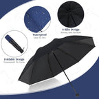 Hillban Set of 12 Windproof Travel Umbrellas Bulk Portable Folding Compact Umbrella for Rain Sun for Wind Backpack Men Women