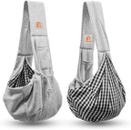 Tomkas Small Dog Sling Carrier - Cat Sling Carrier - Classic Pocket & Classic Strap - for 2-7 lbs Pets(Grey)