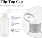 TRENDBOX 12 Pack Plastic Empty Bottles with Flip Cap for Shampoo, Lotions, Liquid Body Soap, Cream (2 oz / 60 ml)