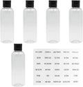 5 Pcs Transparent Travel Size Bottles, 3.4oz Travel Size Containers with Labels, Refillable Liquid Containers for Travel/Travelers/Toiletries