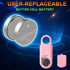 2 Pack Personal Safety Alarm 130db User-Replaceable Battery SOS Emergency Loud Sound Siren Keychain Alert for Women, College Students, Children, Night Runner, Hiking, Camp, Bear Alarm. Pink