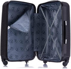 InUSA ROYAL Hardside Luggage with Ergonomic Handles | Spacious Travel Suitcase with Four Spinner Wheels and Studs | 20 Inch Hardside Carry-On Spinner Luggage | Black