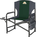 Colegence Oversized Directors Camping Chair Support 600 LBS, Heavy Duty Folding Outdoor Chairs with Detachable Side Pocket and Adjustable Side Table for Outside Beach,Lawn,Fishing (Green)