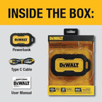 DEWALT Heavy Duty Portable Charger, Power Bank, Travel Worksite 10,000 mAh Battery Pack with USB-C Port for iPhone 17/16 Plus Pro Max, iPhone 15/14/13, Samsung Galaxy