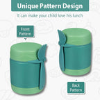 10oz Soup Thermo for Hot Food Kids,Lunch Thermo Kids Food Jar with Spoon Hot Insulated Food Containers,Leak Proof Stainless Steel Wide Mouth Lunch Thermo Jar for School(Green)
